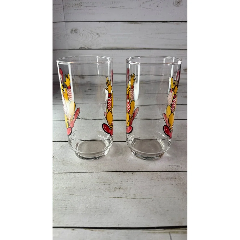 Vintage 1977 Ronald McDonald Collector Series Drinking‎ Glasses Set of 2 Clear